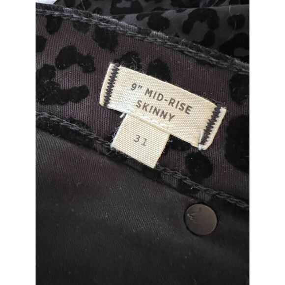 Madewell 9" Mid-Rise Skinny Jeans: Flocked Leopard Animal Edition sz 31 Mob Wife - Picture 3 of 11